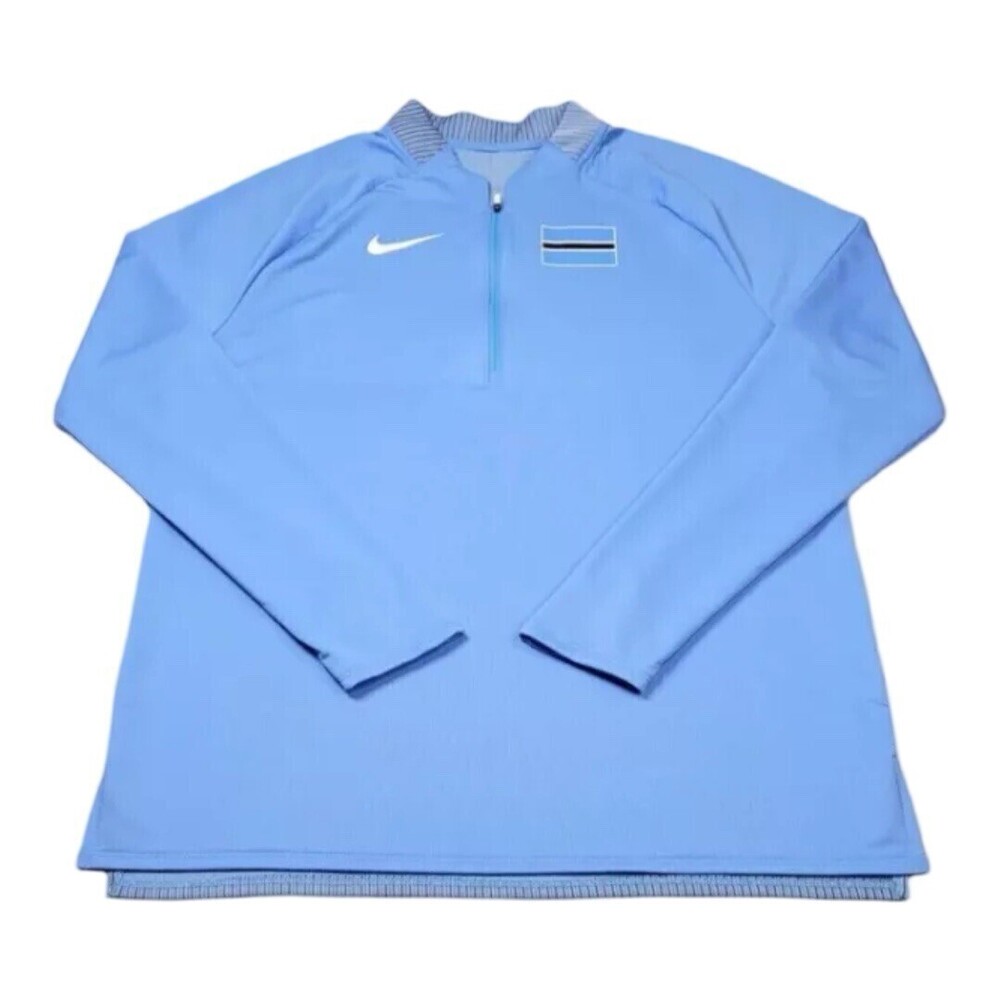 Size Medium Nike Pro Elite Botswana Long Sleeve 1/4 Zip Men's Blue White Track